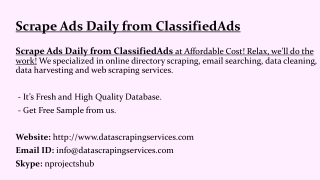 Scrape Ads Daily from ClassifiedAds