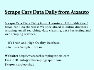 Scrape Cars Data Daily from A12auto