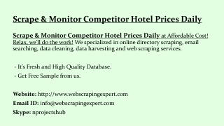 Scrape & Monitor Competitor Hotel Prices Daily
