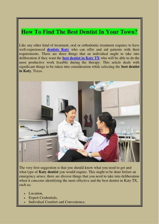 How To Find The Best Dentist In Your Town