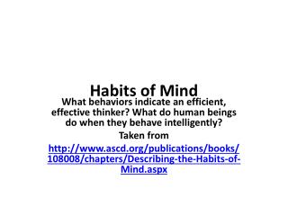 Habits of Mind