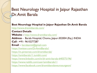 Best Neurology Hospital in Jaipur Rajasthan Dr. Amit Barala