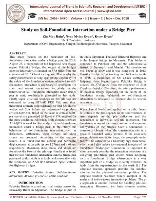 Study on Soil Foundation Interaction under a Bridge Pier