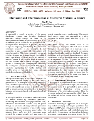 Interfacing and Interconnection of Microgrid Systems A Review