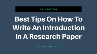 Best Tips On How To Write An Introduction In A Research Paper