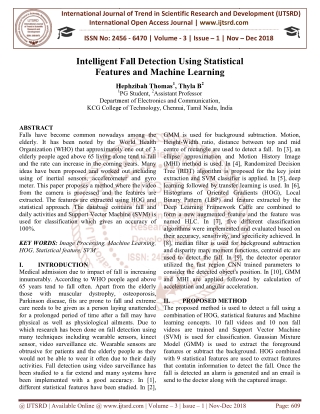 Intelligent Fall Detection Using Statistical Features and Machine Learning