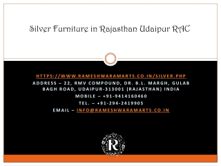 Silver Furniture in Rajasthan Udaipur RAC