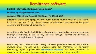 Software Benefiting Global Remittance