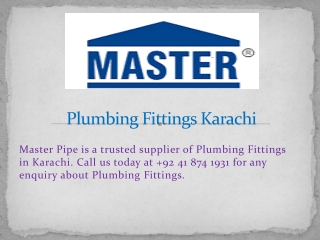 Plumbing Fittings karachi