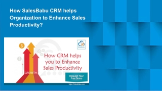 How SalesBabu CRM helps Organization to Enhance Sales Productivity?