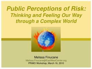 Public Perceptions of Risk: Thinking and Feeling Our Way through a Complex World