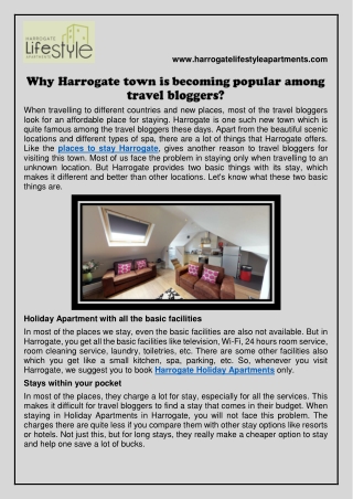 Why Harrogate town is becoming popular among travel bloggers?