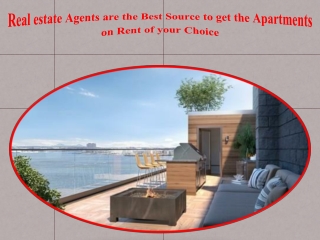 Real estate Agents are the Best Source to get the Apartments on Rent of your Choice