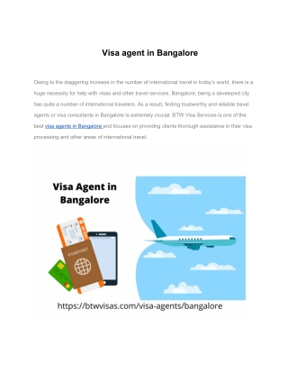 Visa Agent in Bangalore