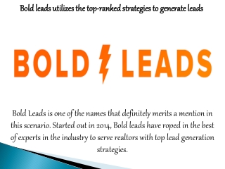 Bold leads utilizes the top-ranked strategies to generate leads