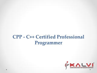 CPP - C   Certified Professional Programmer