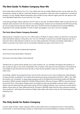 Radon Testing Kit - Truths