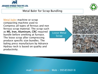 Metal Baler for Scrap Bundling