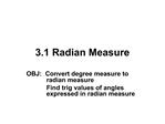 3.1 Radian Measure