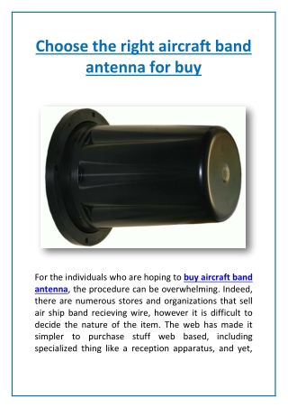 Choose the right aircraft band antenna for buy