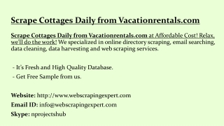 Scrape Cottages Daily from Vacationrentals.com