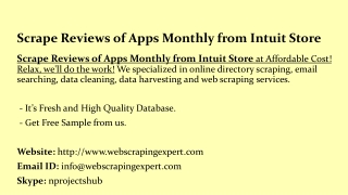 Scrape Reviews of Apps Monthly from Intuit Store