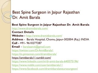 Best Spine Surgeon in Jaipur Rajasthan Dr. Amit Barala