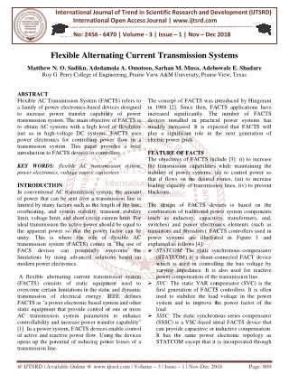 Flexible Alternating Current Transmission Systems