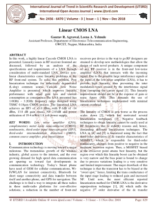 Linear CMOS LNA