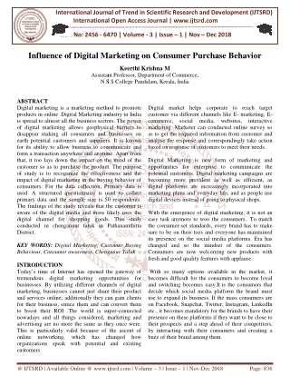 Influence of Digital Marketing on Consumer Purchase Behavior