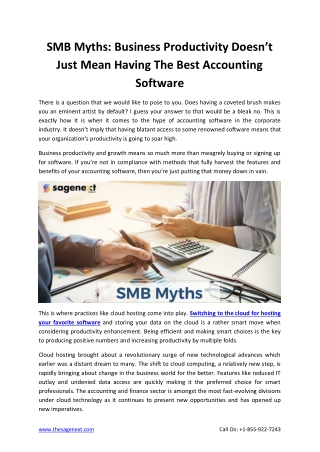 SMB Myths: Having Best Accounting Software is not Enough