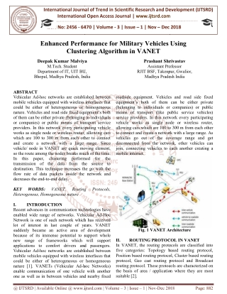 Enhanced Performance for Military Vehicles Using Clustering Algorithm in VANET