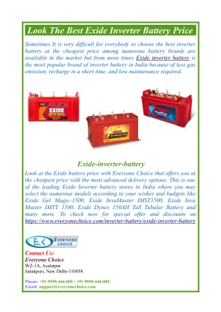 Look The Best Exide Inverter Battery Price