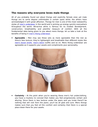 The reasons why everyone loves male thongs