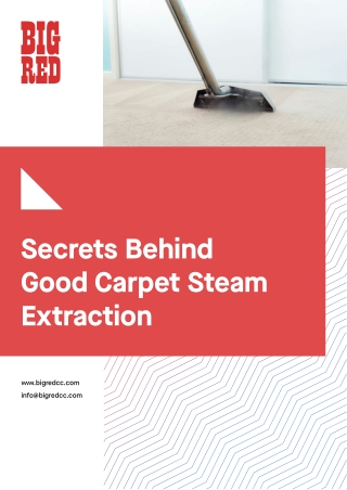 Secrets Behind Good Carpet Steam Extraction