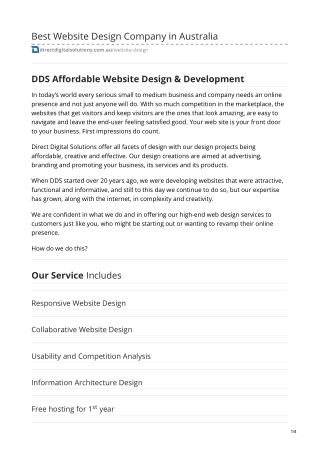 Best Website Design Company in Australia - www.directdigitalsolutions.com.au