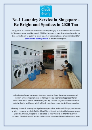 No.1 Laundry Service in Singapore - Be Bright and Spotless in 2020 Too