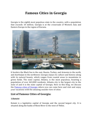 Famous Cities in Georgia