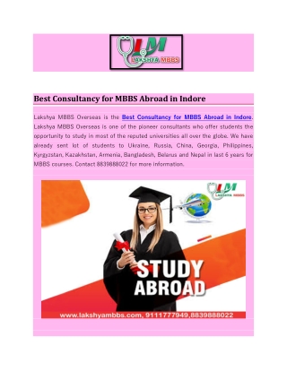 Best Consultancy for MBBS Abroad in Indore