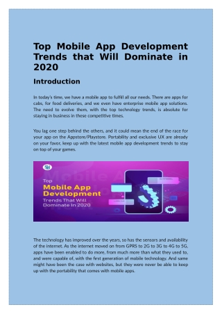 Top mobile app development trends 2020
