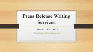 Press Release Writing Services