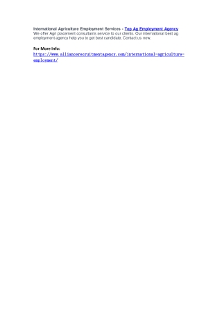 International Agriculture Employment Services - Top Ag Employment Agency