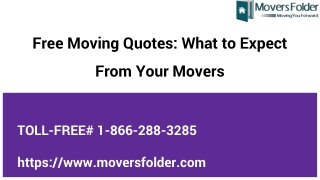 Free Moving Quotes - Things to Expect from Your Movers?