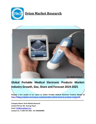 Global Portable Medical Electronic Products Market Size, Share and Forecast 2025