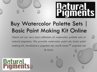 Buy Watercolor Palette Sets | Basic Paint Making Kit Online