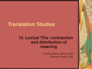 Translation Studies