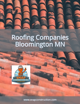 Roofing Companies Bloomington MN