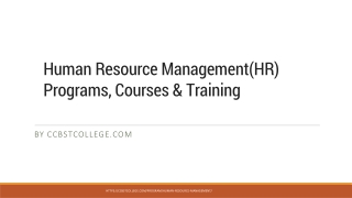 Human resource management(hr) programs, courses