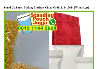 Stand Up Pouch Making Machine China Ö819.1144.2624[wa]