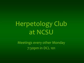 Herpetology Club at NCSU